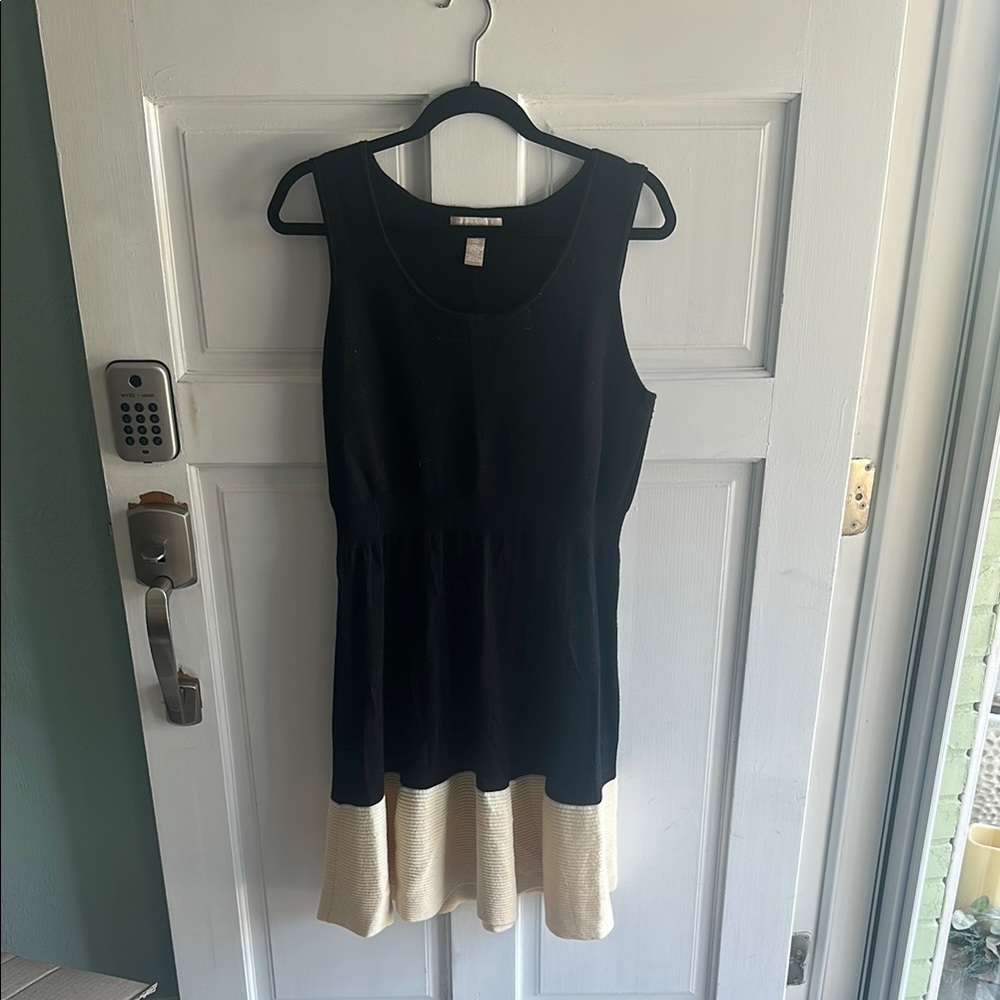 Banana Republic Black and Cream Mini Dress